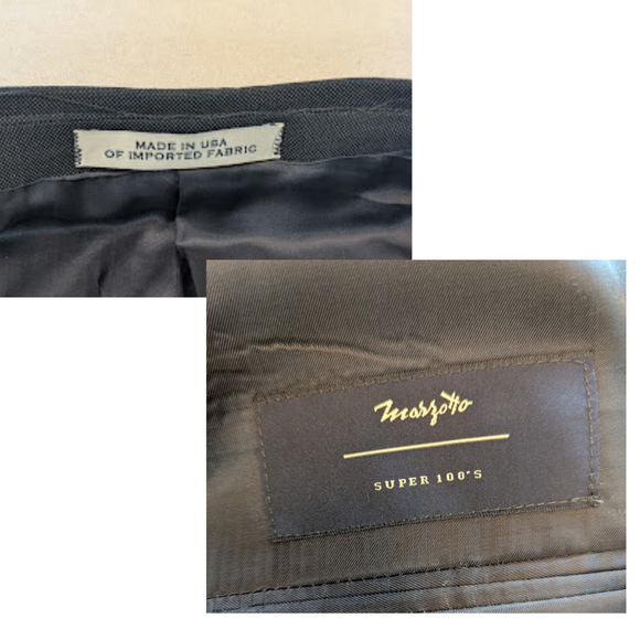 Joseph Abboud Super 100s 3-Piece Suit • Luxury Marzotto Wool • Charcoal 42R Set - Picture 8 of 16